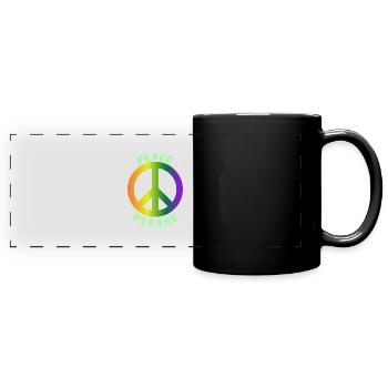 Blease de paix - Mug panoramique uni - noir - Devant