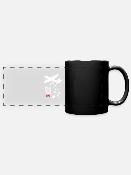 Make Music Not War - Full Colour Panoramic Mug - black