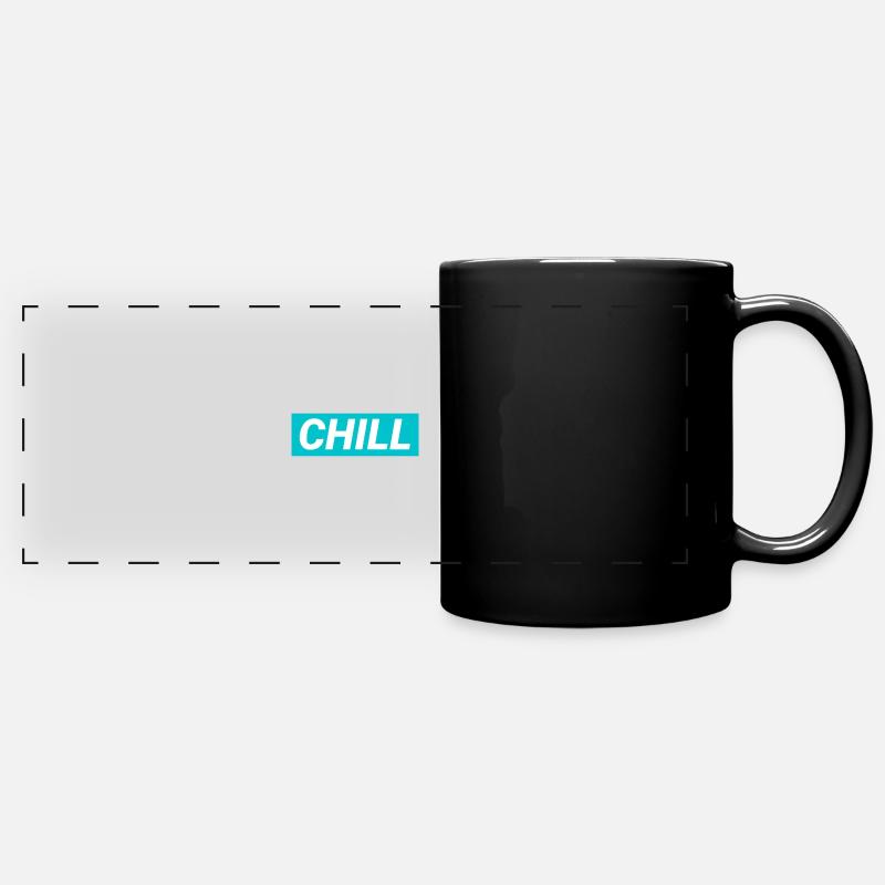 Chill doch - Panorama-Tasse farbig - Schwarz