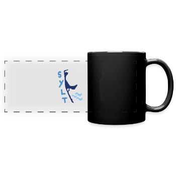 sylt welle - Panorama-Tasse farbig - Schwarz - Vorne