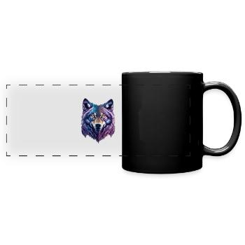 wolf splash - Full Colour Panoramic Mug - black - Front