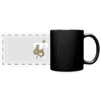 Buchstabe t Schlange - Panorama-Tasse farbig - Schwarz - Vorne