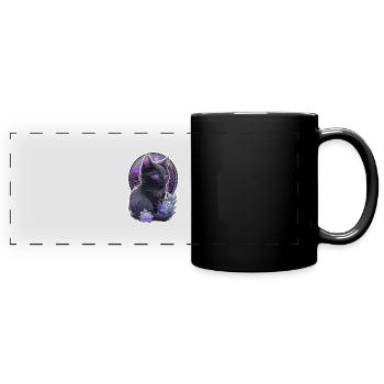 Schwarze Katze - Felin-Kätzchen - Panorama-Tasse farbig - Schwarz - Vorne