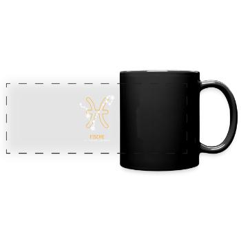 Sternzeichen Illustration Fische - Panorama-Tasse farbig - Schwarz - Vorne