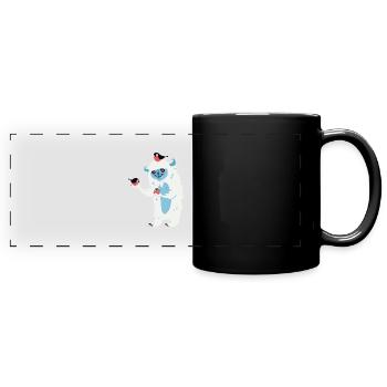 Monster mit Vögeln - Panorama-Tasse farbig - Schwarz - Vorne