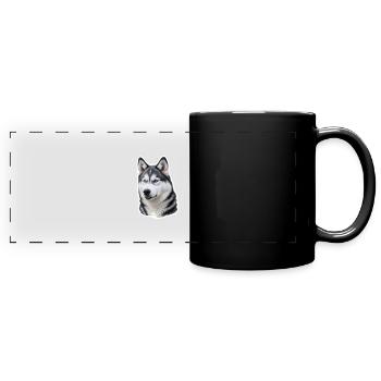 Husky - Panorama-Tasse farbig - Schwarz - Vorne