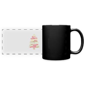 Weihnachtsoutfit - Panorama-Tasse farbig - Schwarz - Vorne