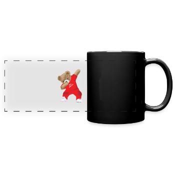 Dabbing Teddy - Panorama-Tasse farbig - Schwarz - Vorne