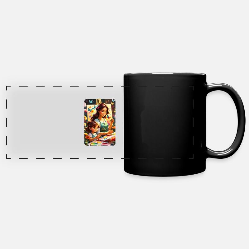 personalized design mother's gift - Full Colour Panoramic Mug - black