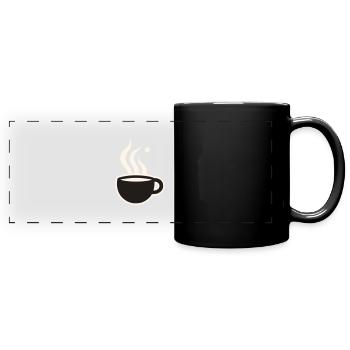 Becher mit heißem Getränk - Panorama-Tasse farbig - Schwarz - Vorne