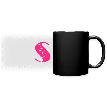 Lettre S Paillettes - Mug panoramique uni - noir - Devant