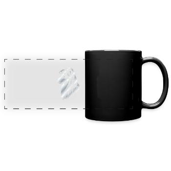 Hütehund silber - Panorama-Tasse farbig - Schwarz - Vorne