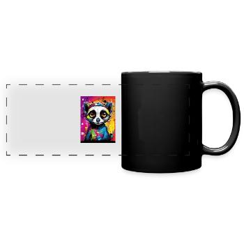 [MB] Verliebtes Erdmännchen: Farbenfrohe Zuneigung - Panorama-Tasse farbig - Schwarz - Vorne