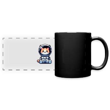 Cosmic Cat Entdecker - Panorama-Tasse farbig - Schwarz - Vorne