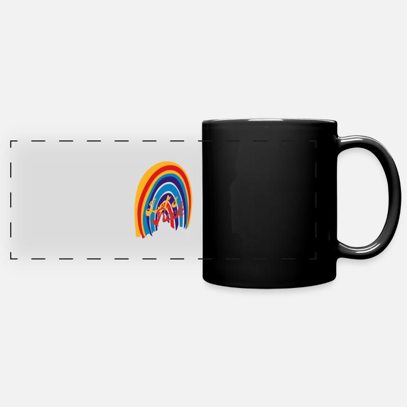 Lets Rock Regenbogen - Panorama-Tasse farbig - Schwarz