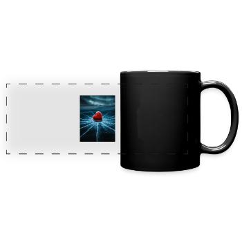 Heart on broken - Full Colour Panoramic Mug - black - Front