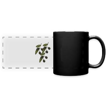 Olive Branches Impressionism - Full Colour Panoramic Mug - black - Front