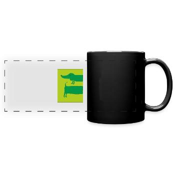 Teckel Chien Vert - Mug panoramique uni - noir - Devant