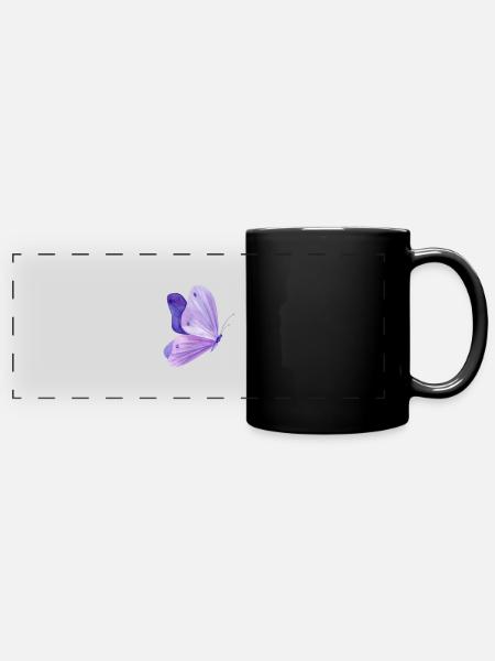 Papillon - Mug panoramique uni - noir