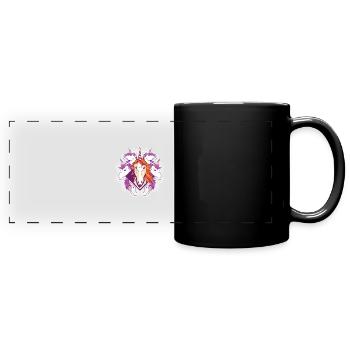 Unicorn Power Mandala - Full Colour Panoramic Mug - black - Front