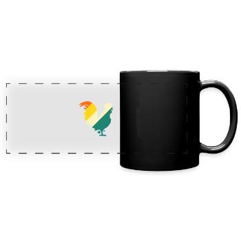 Poulet Coq - Mug panoramique uni - noir - Devant