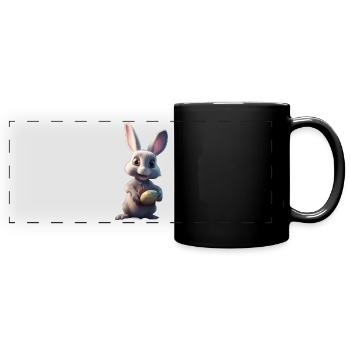 Pessach-Hase zu süß! - Panorama-Tasse farbig - Schwarz - Vorne