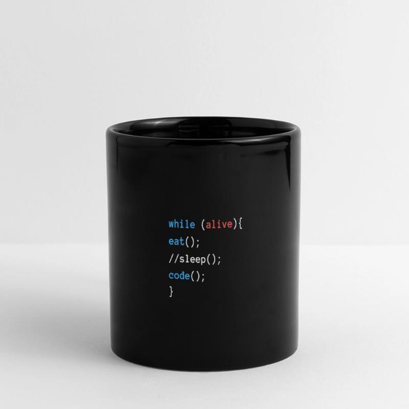 Eat Sleep Code | Programmierer Design Panorama-Tasse farbig