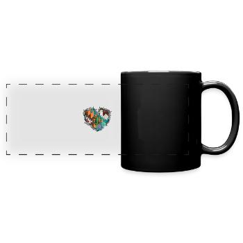 Aztec with Succulent Barbed Wire - Full Colour Panoramic Mug - black - Front