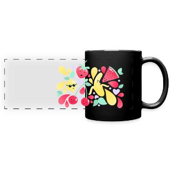 Cute Fruit - Panorama-Tasse farbig - Schwarz - Vorne