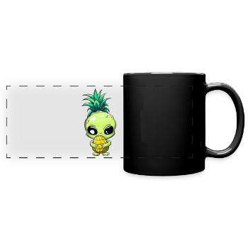 Alien aux poils d’ananas - Mug panoramique uni - noir - Devant