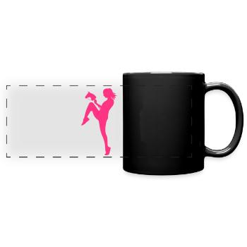 hobby horsing - Panorama-Tasse farbig - Schwarz - Vorne