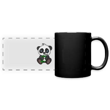 grumpy panda, panda bear, mad panda, for babies - Panorama-Tasse farbig - Schwarz - Vorne