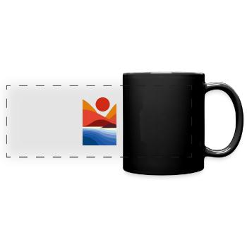 Beach and mountains - Full Colour Panoramic Mug - black - Front