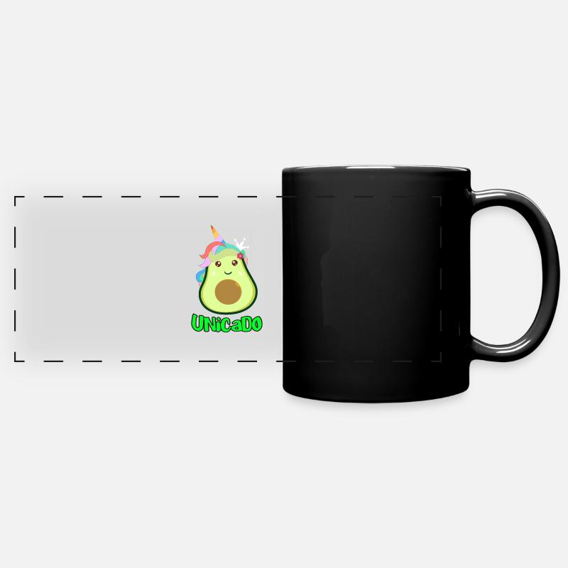 UNICADO - Unicorn & Avocado, Avocado Einhorn - Panorama-Tasse farbig - Schwarz