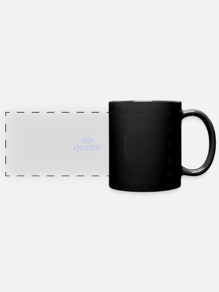 His Queen - Panorama-Tasse farbig - Schwarz