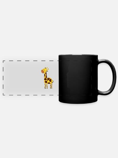 Giraffe - Full Colour Panoramic Mug - black