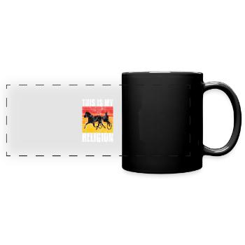 This is my Religion Trotting Race Trabreiter Sulky - Full Colour Panoramic Mug - black - Front