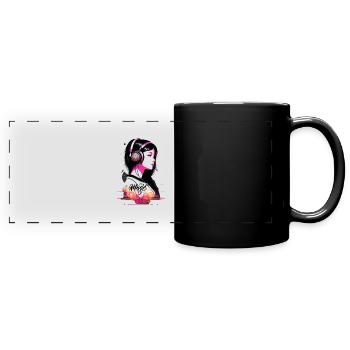JUST MUSIC t-shirt. music is life - Mug panoramique uni - noir - Devant