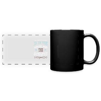 Blagues geek BlackPower Abort Greg Abbott Typographie - Mug panoramique uni - noir - Devant
