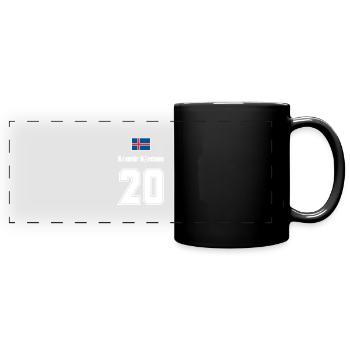 Island Trikot Nr.20 - Panorama-Tasse farbig - Schwarz - Vorne
