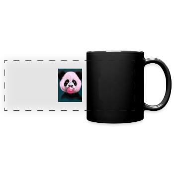 Kaugummi-Panda - Panorama-Tasse farbig - Schwarz - Vorne