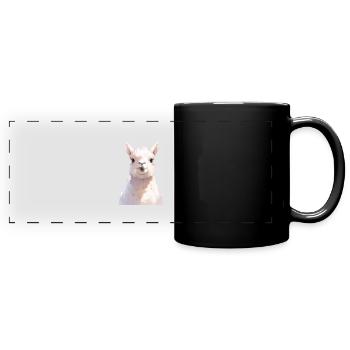 Lama - Panorama-Tasse farbig - Schwarz - Vorne