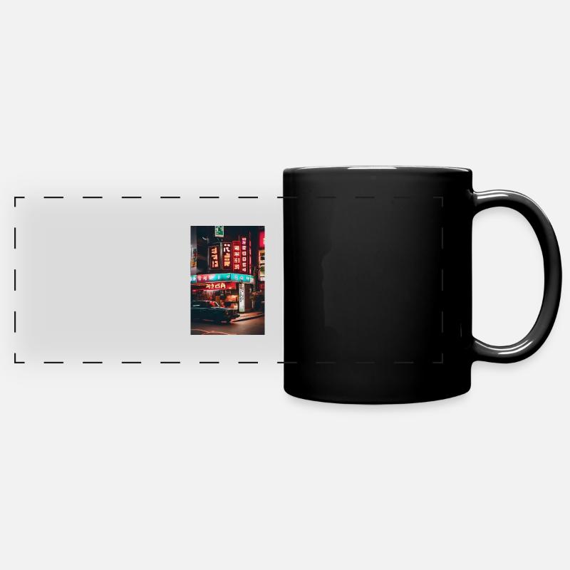 Tokyo Neon II - Mug panoramique uni - noir