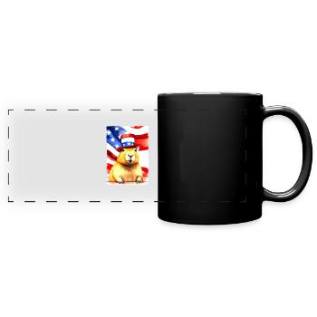 rodent "Capybara President" - Full Colour Panoramic Mug - black - Front