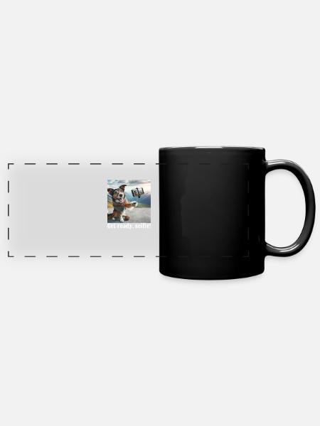 Mach dich bereit, Selfie-3 - Panorama-Tasse farbig - Schwarz