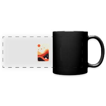 Design abstrait minimaliste - Mug panoramique uni - noir - Devant