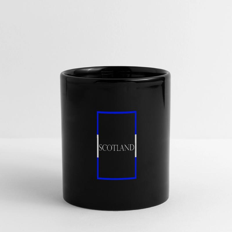 Écosse Lettrage de déclaration écossaise avec drapeau Mug panoramique uni