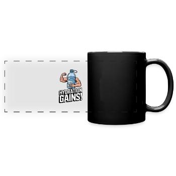 Hydration Gains! - Full Colour Panoramic Mug - black - Front