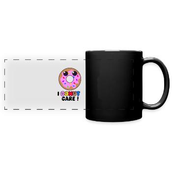 I Donut Care – Lustiges Donut-Gekritzel, süße Skizze - Panorama-Tasse farbig - Schwarz - Vorne