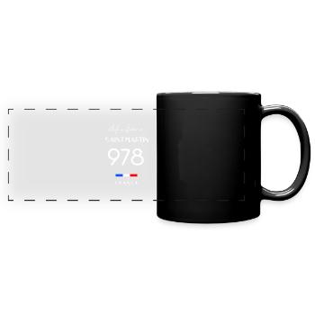 Das Leben ist besser in SAINT-MARTIN Nummer 978 - Panorama-Tasse farbig - Schwarz - Vorne